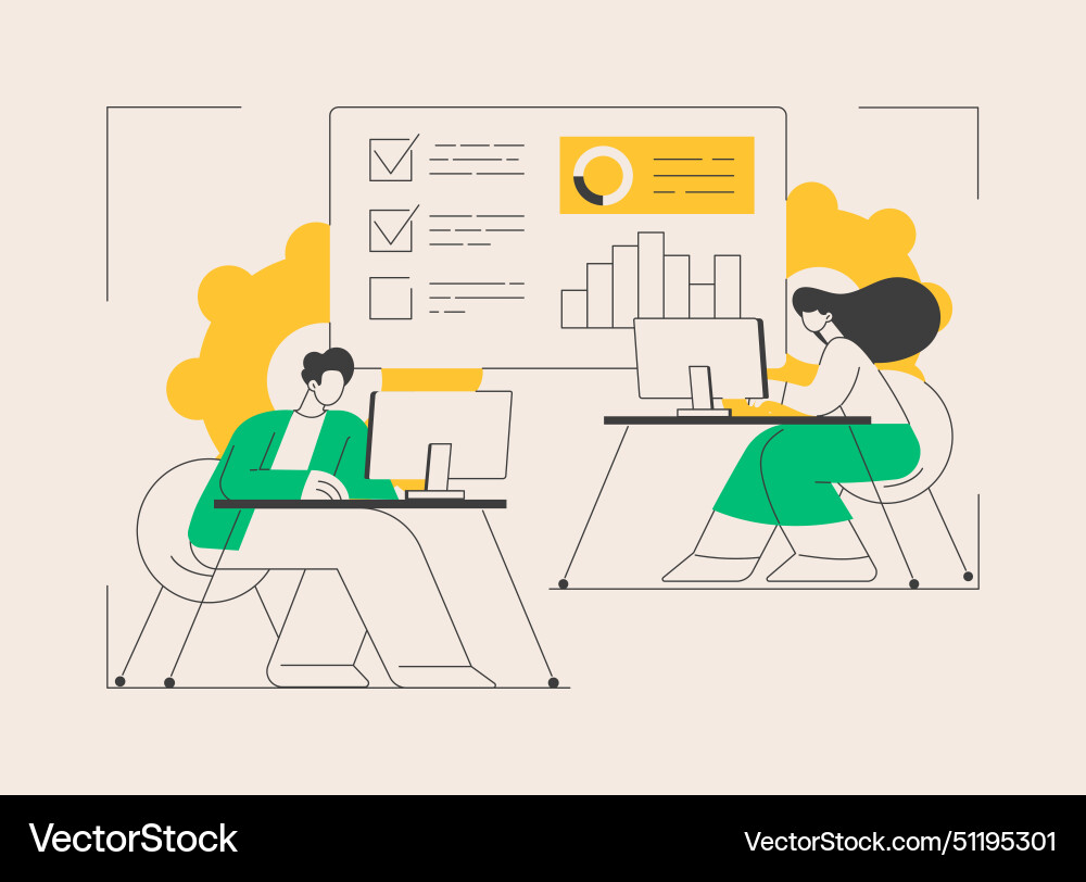 Computer lab abstract concept Computer lab abstract concept vector image