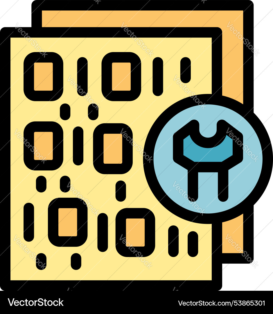 Digital file showing binary code being repaired Digital file showing binary code being repaired vector image