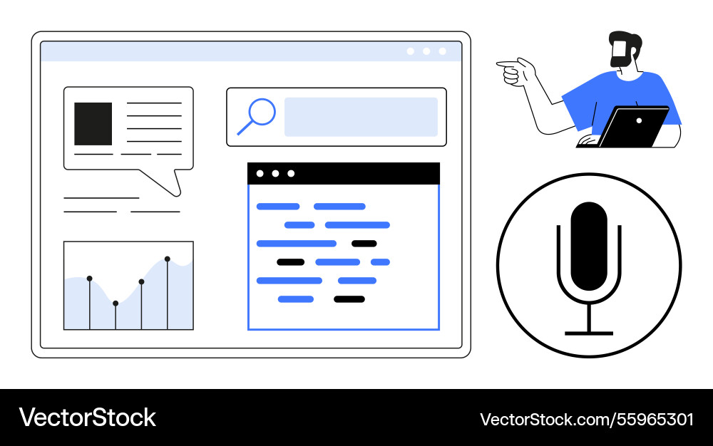 Diverse communication methods in digital workspace Diverse communication methods in digital workspace vector image