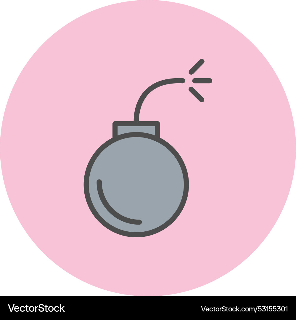 Exploion line filled circle icon Vector Image