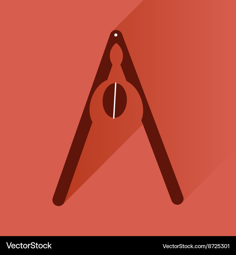 Flat icon with long shadow nut and nutcracker vector image