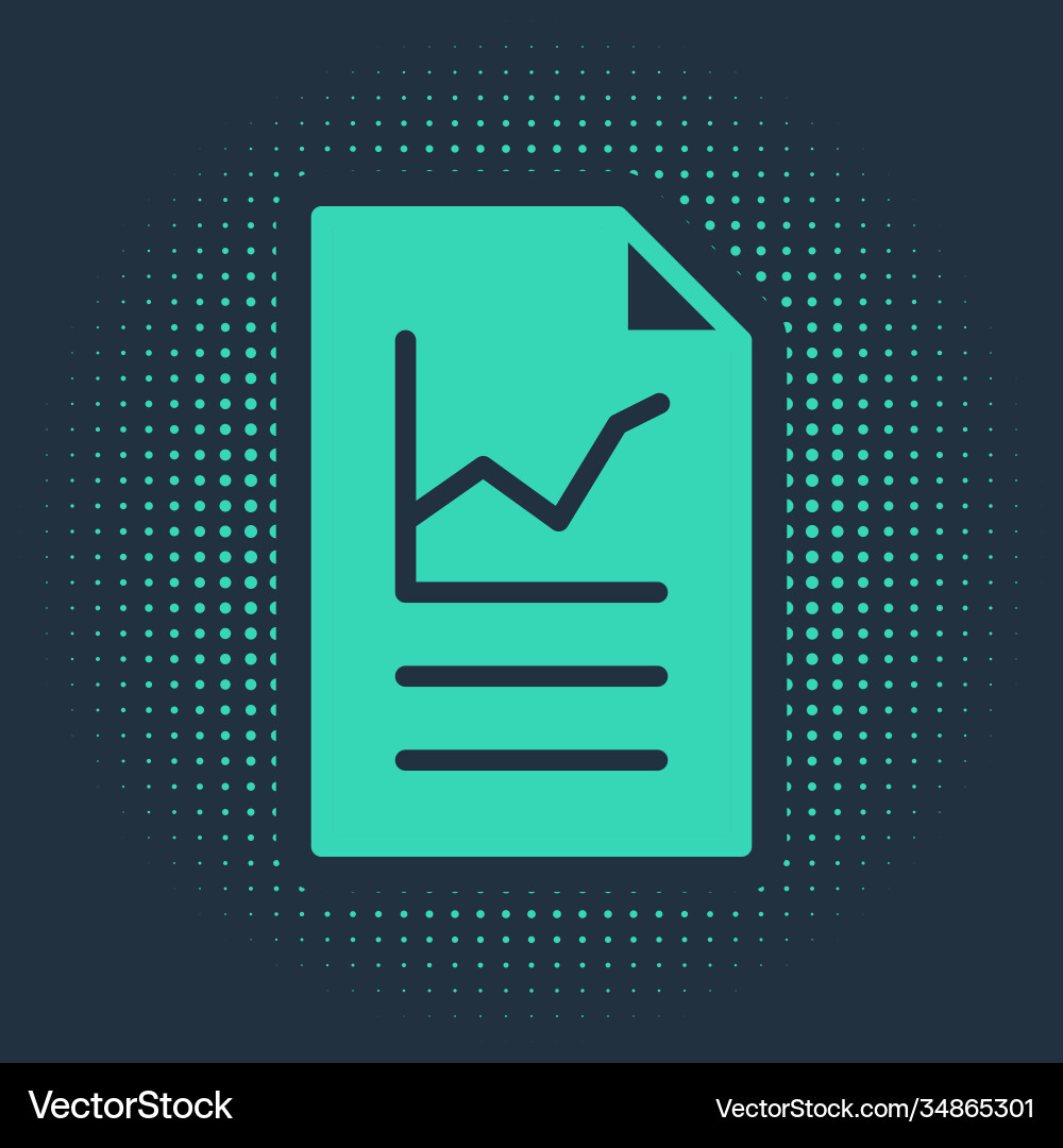 Green document with graph chart icon isolated Green document with graph chart icon isolated vector image