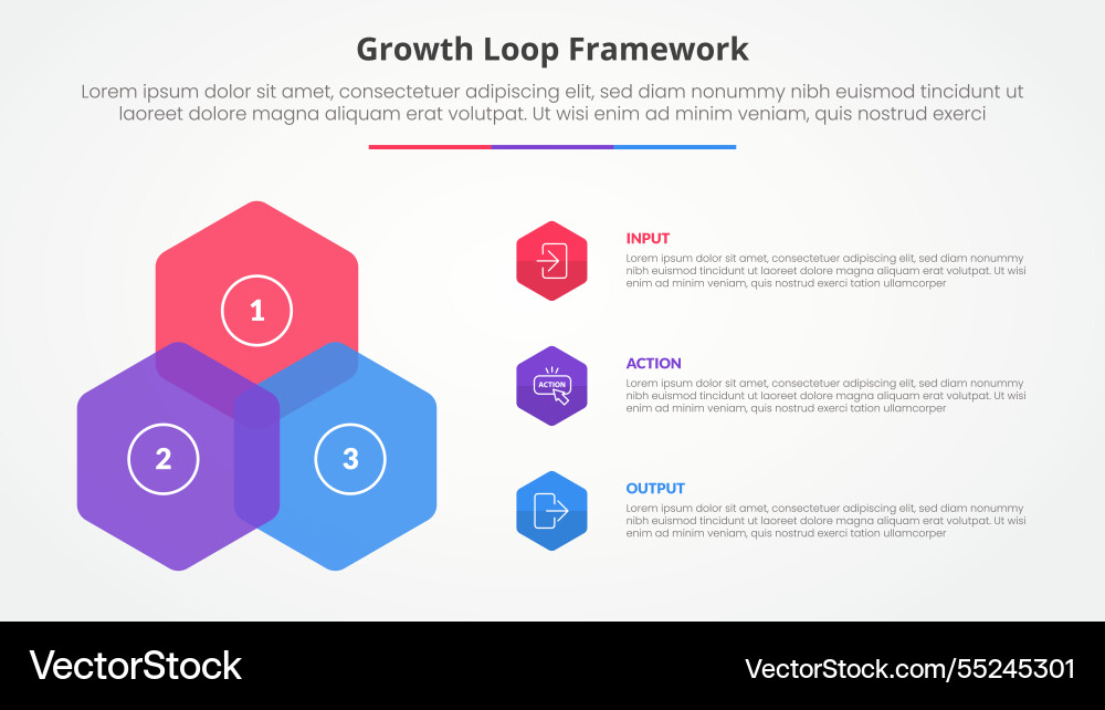 Growth loop framework infographic concept Growth loop framework infographic concept vector image