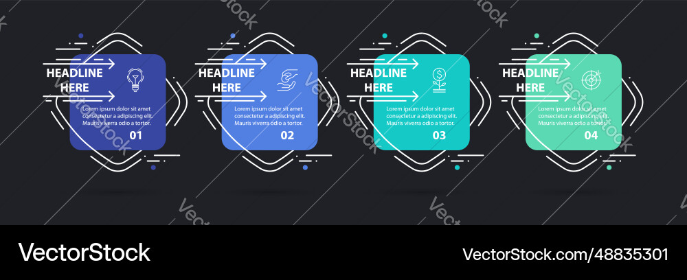 Infographic design template with 4 steps Infographic design template with 4 steps vector image
