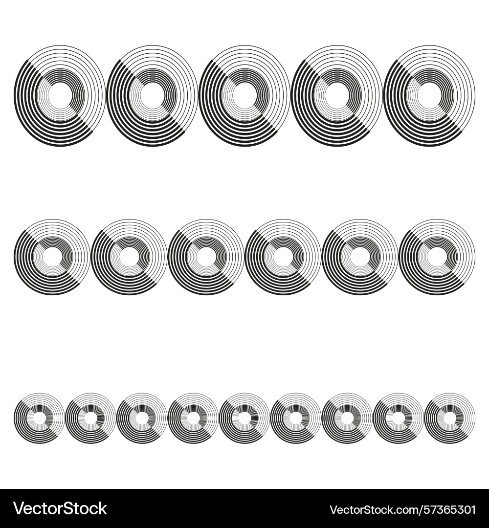 Metallic ring objects stacked circular elements Metallic ring objects stacked circular elements vector image