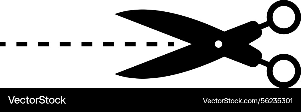 Minimalist scissors icon Royalty Free Vector Image