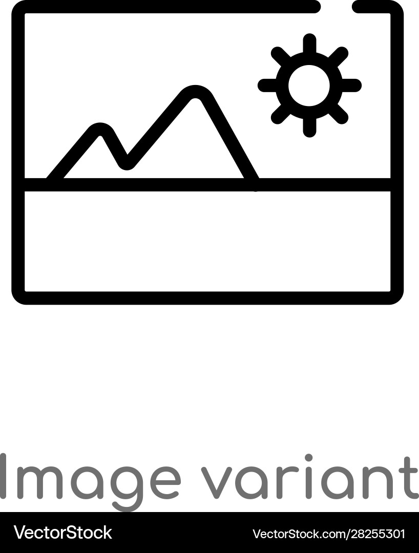 Outline image variant icon isolated black simple vector image
