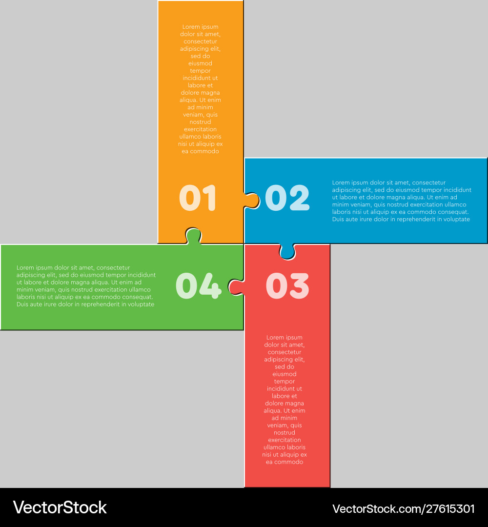 Puzzle Blocks Diagram - Process Steps vector image