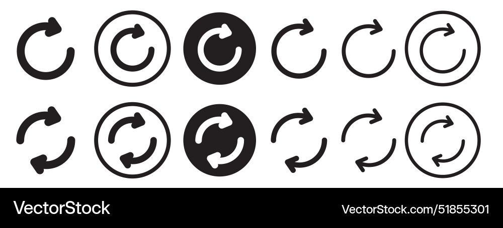 Reload icon set collection for web vector image
