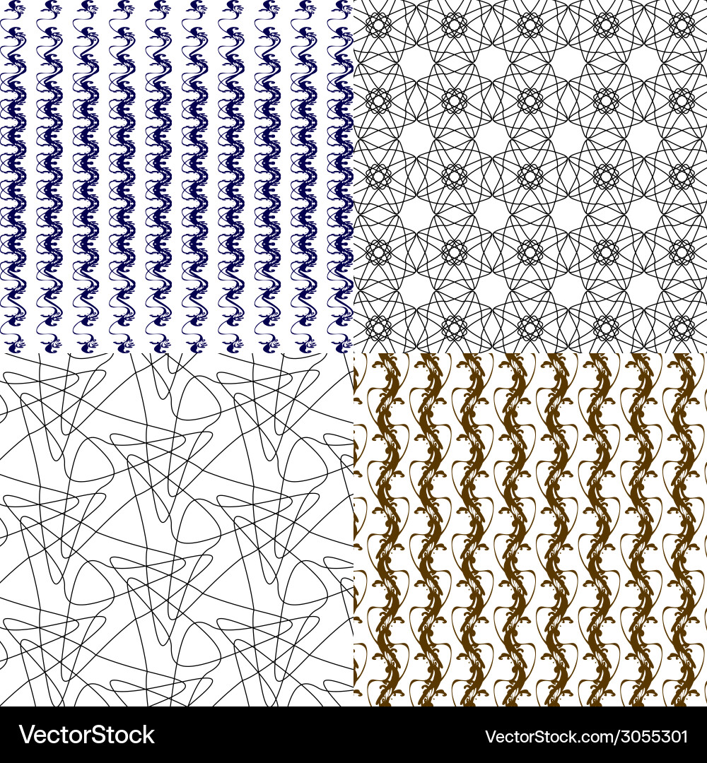 Set of geometric pattern in op art design vector image