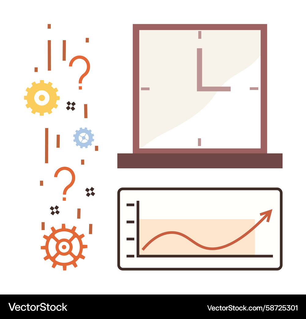 Time management concept with clock gears graph Vector Image