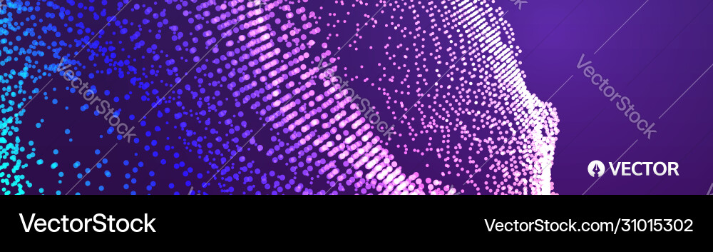 Array with dynamic particles 3d technology style Array with dynamic particles 3d technology style Vector Image