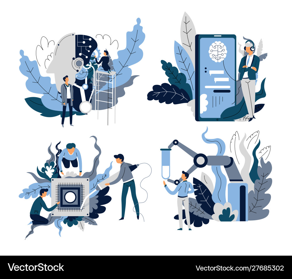 Artificial intelligence science and technology Vector Image