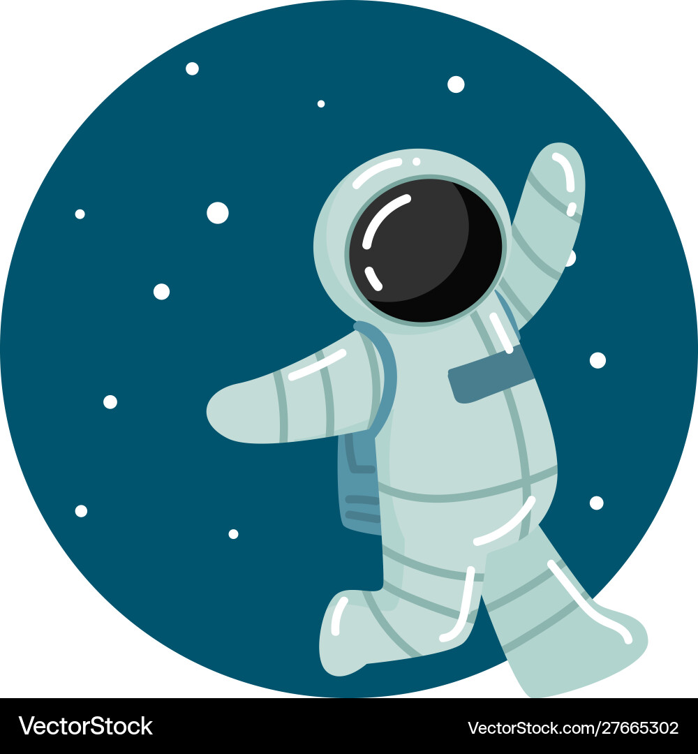 Astronaut running in outer space with universe Vector Image
