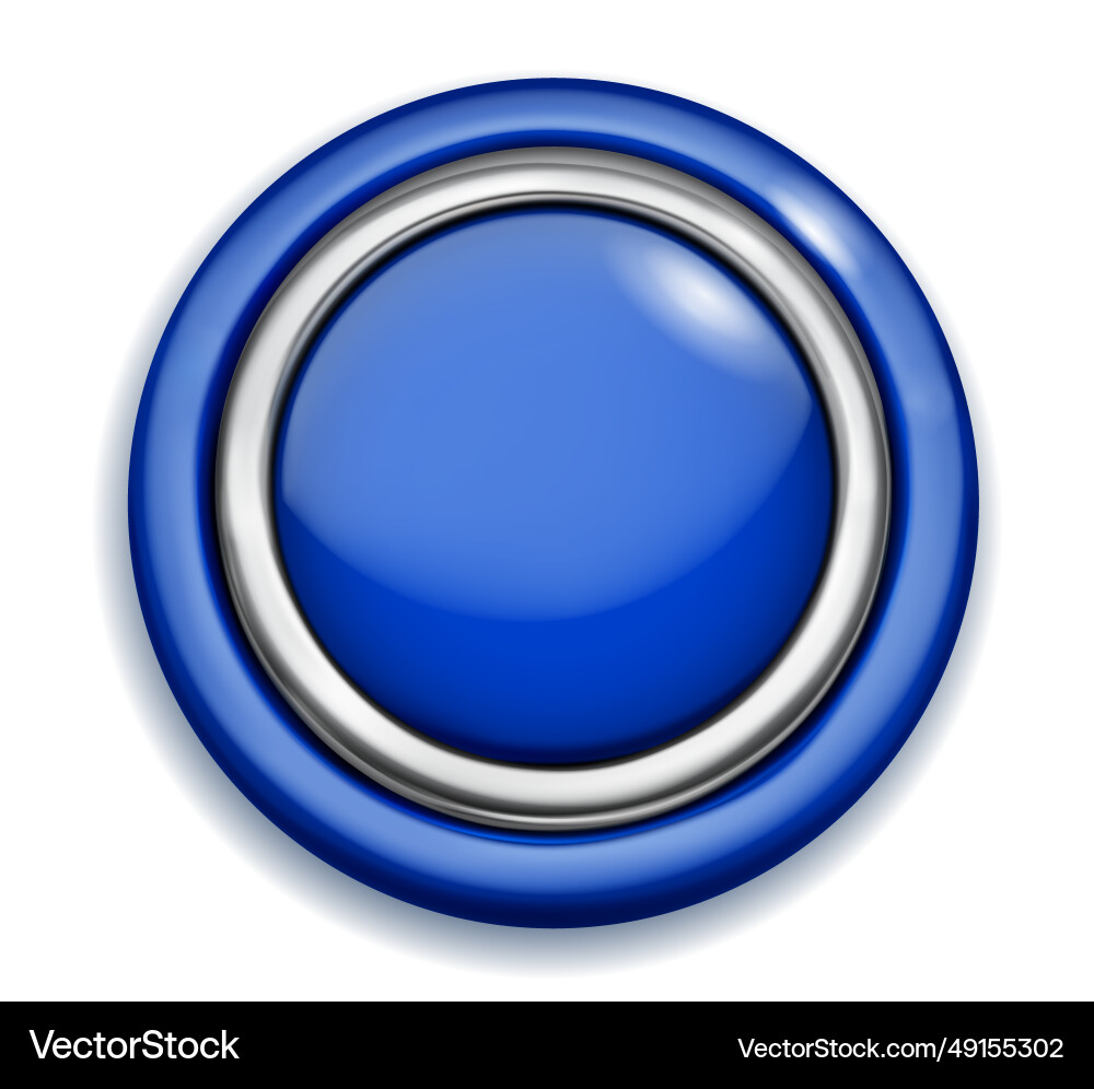 Big button with metallic and colored borders Big button with metallic and colored borders vector image
