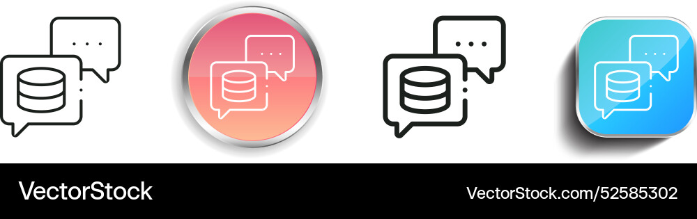 Chats icon thin linear regular and button style Vector Image