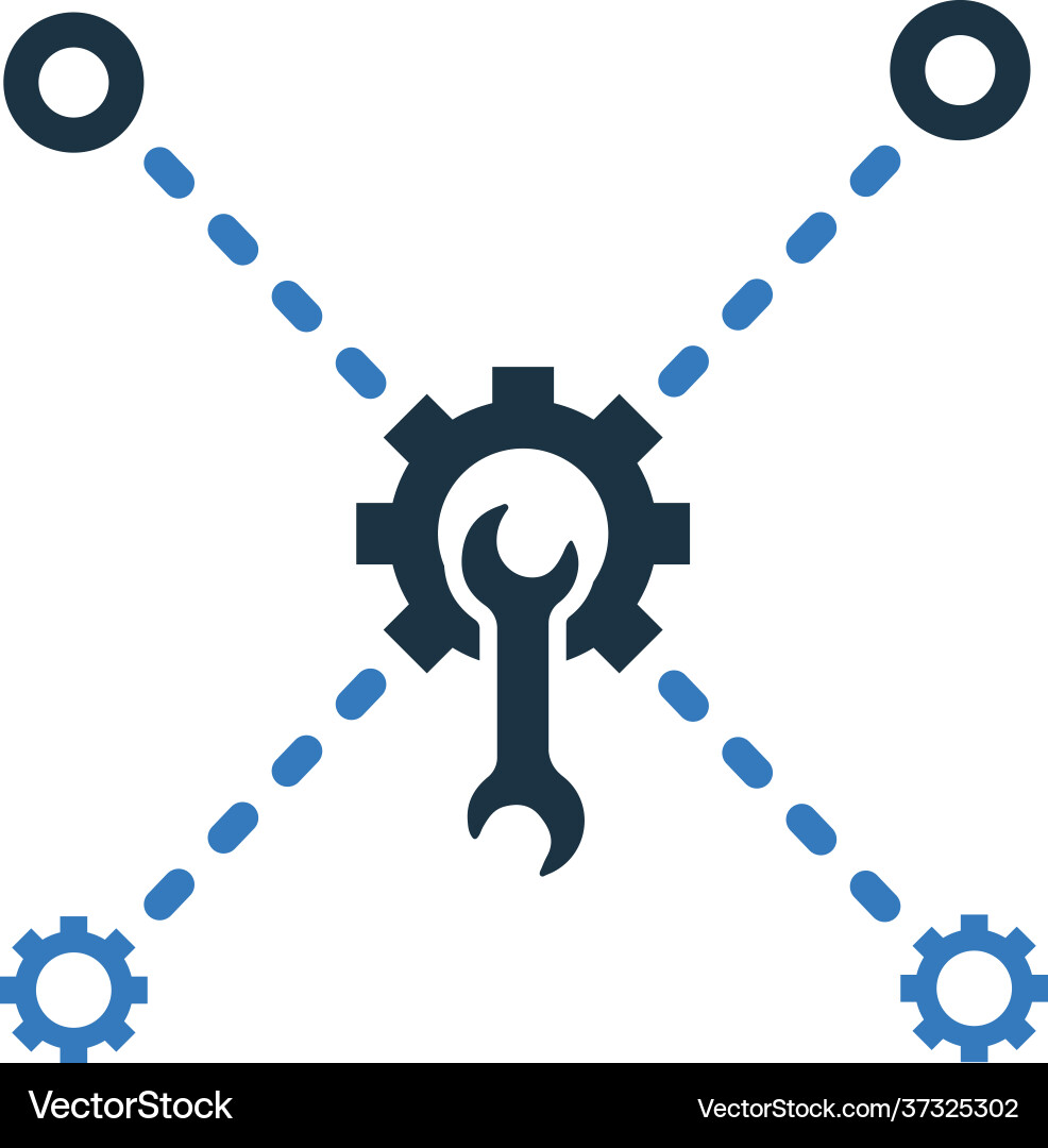 Connection configuration service relations icon vector image