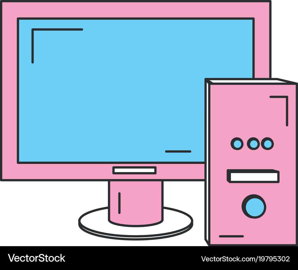 Desktop computer isolated icon Vector Image