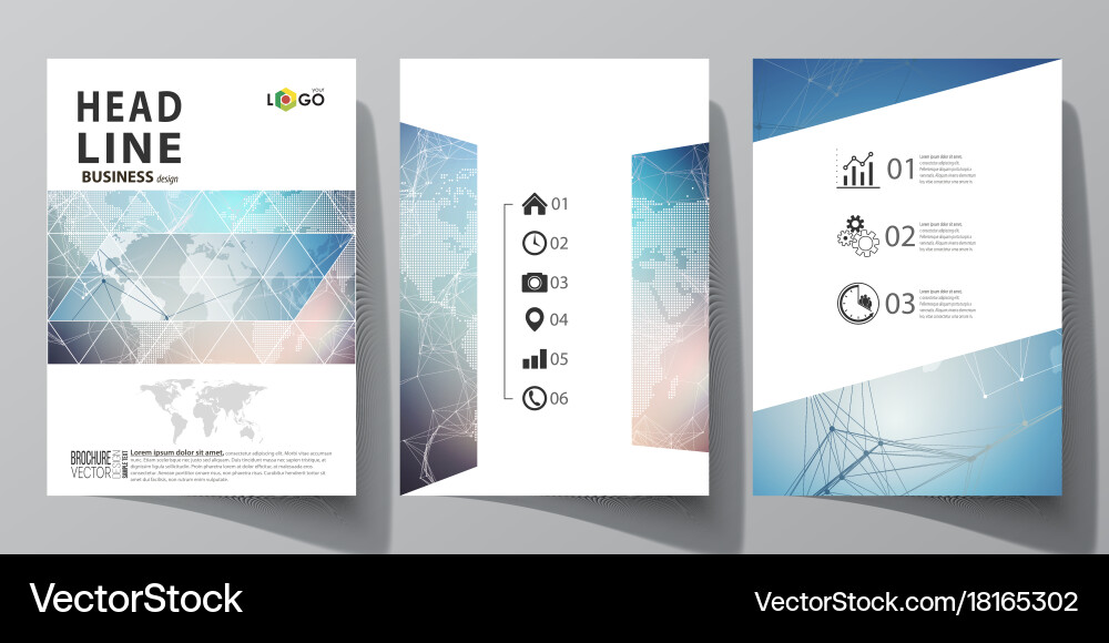 Editable layout of three a4 vector image