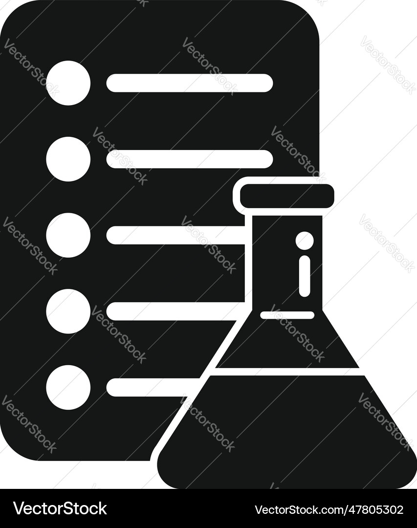 Flask test result icon simple positive lab Vector Image