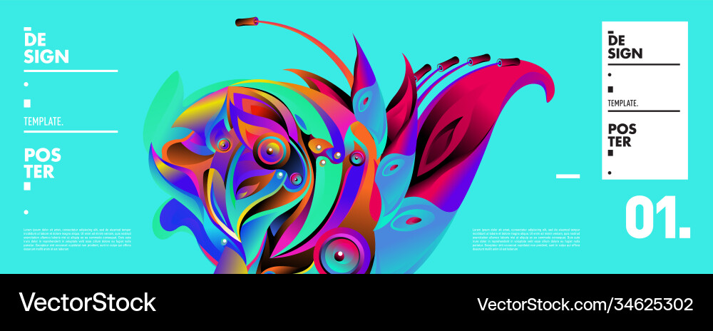Landing page background template with colorful Vector Image