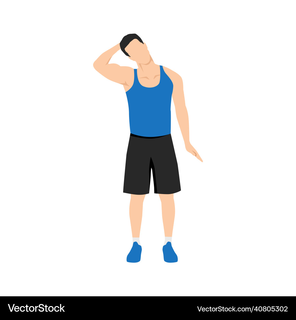 Man Stretching Neck - Übung Vektorbild