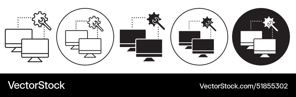 Remote support icon set collection for web Vector Image