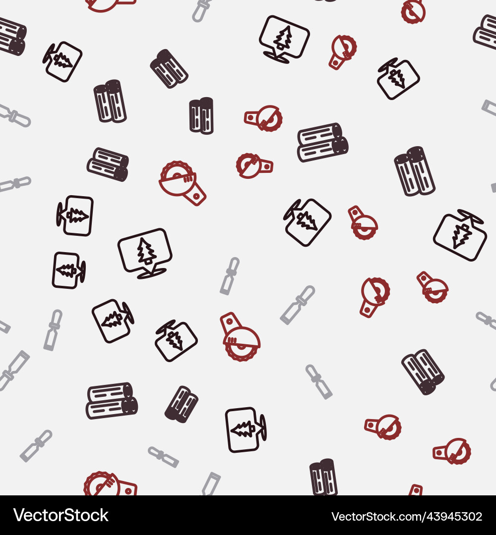Set line location of the forest wooden log chisel Vector Image