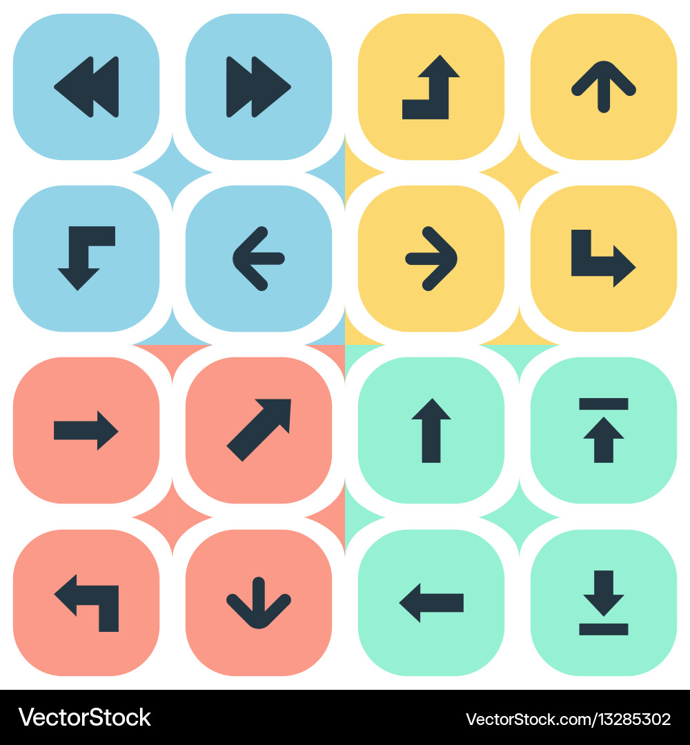 Set of 16 simple pointer icons can be found Vector Image