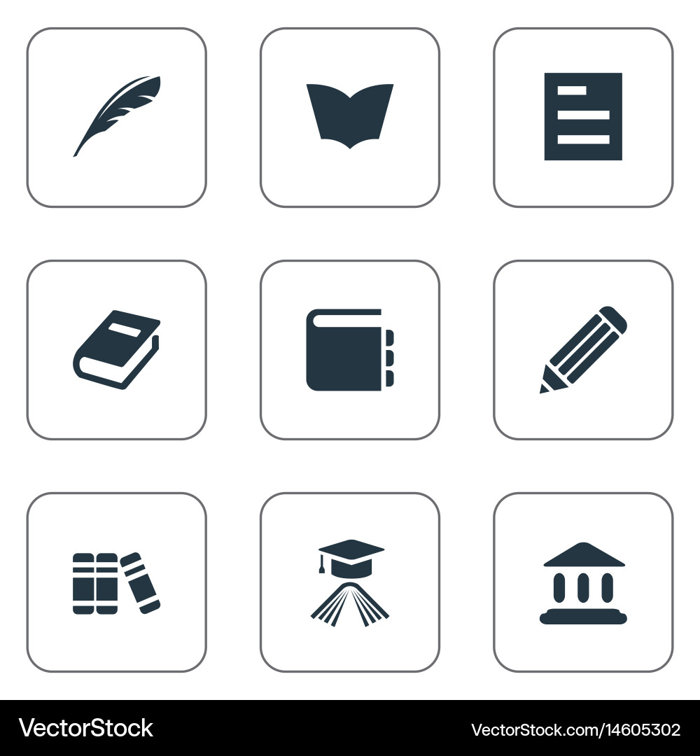 Set of simple knowledge icons Vector Image