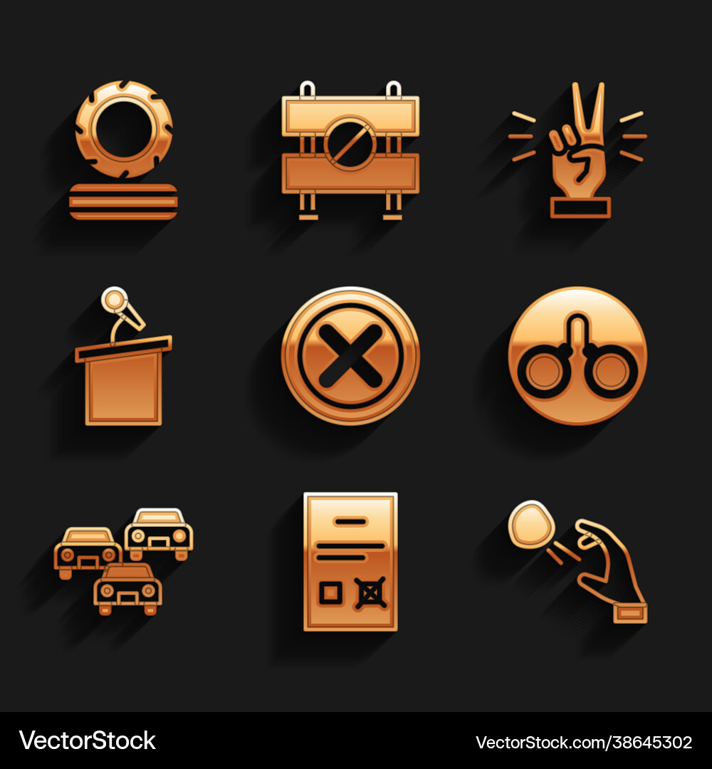 Set x mark cross in circle poll document Vector Image