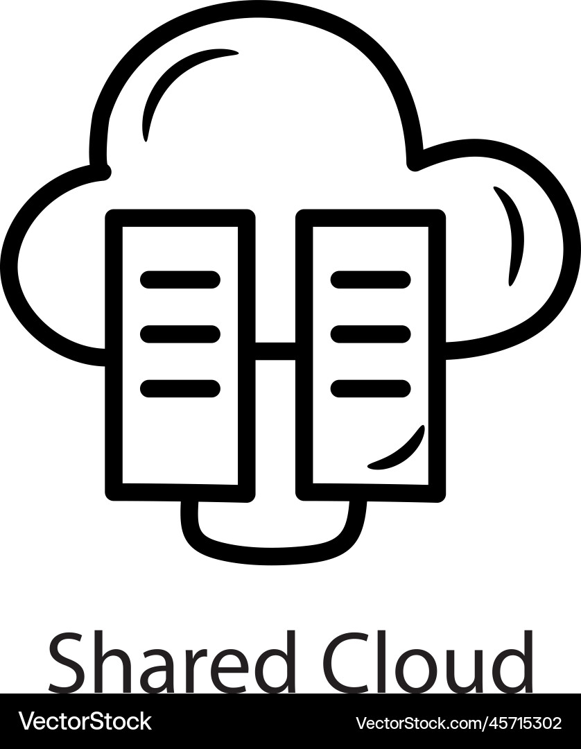 Shared cloud outline icon design dat vector image