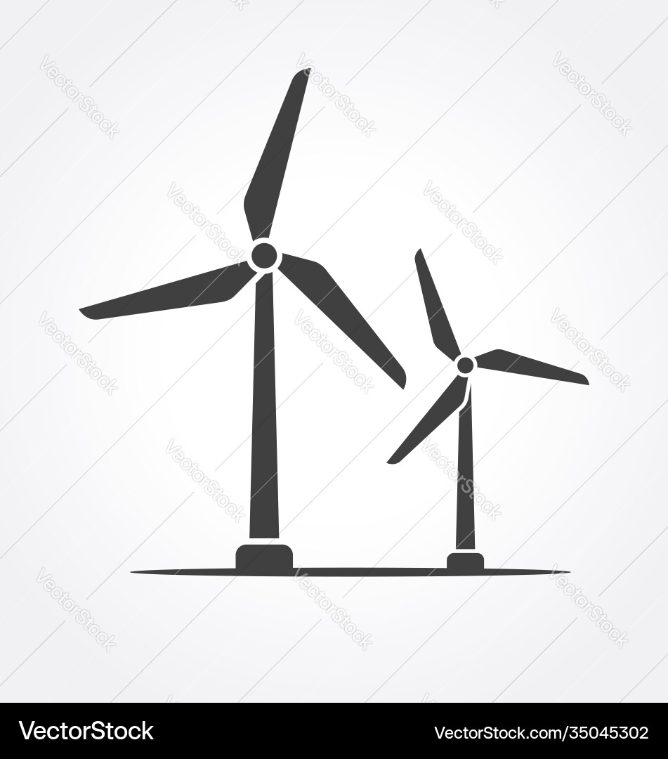 Simple wind turbines icon Royalty Free Vector Image