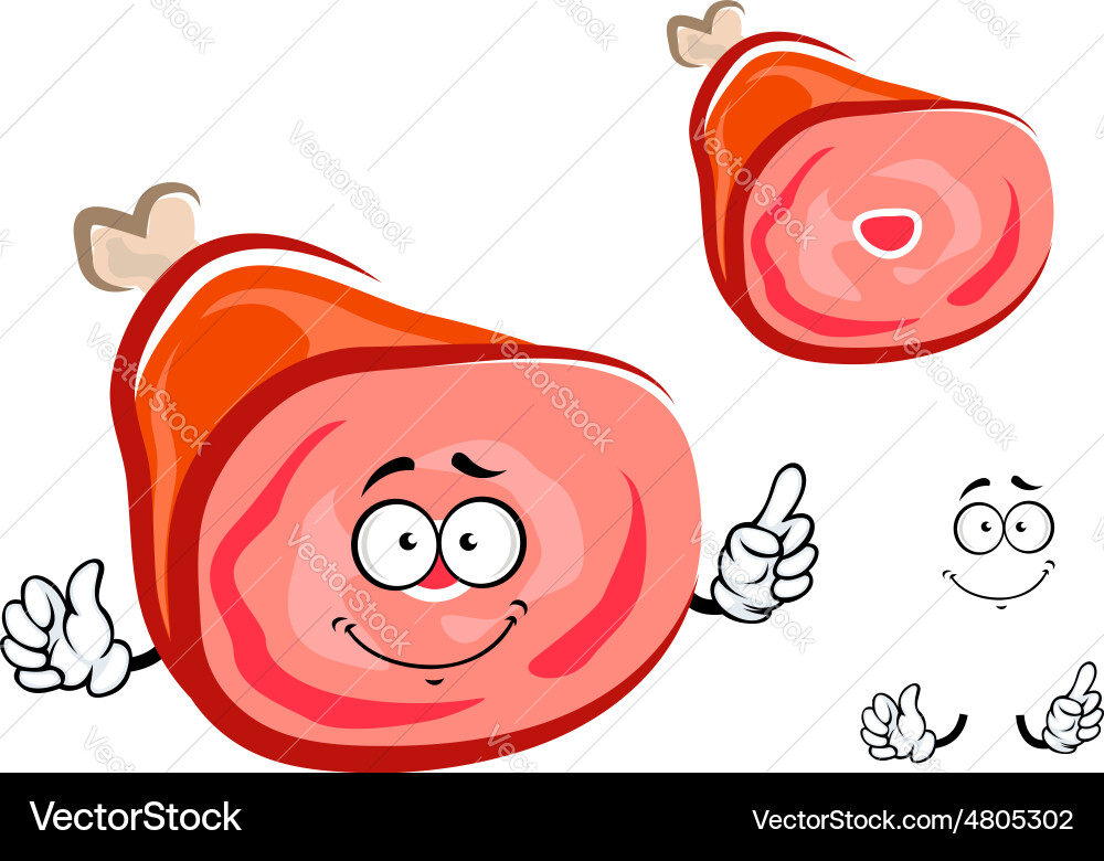 Smiling Ham with Pointing Hands vector image
