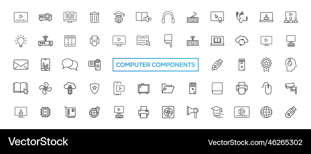 Tech device thin lines flat icon solid Vector Image