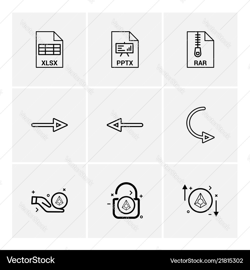 Xlsx excel pptx power point rar compressed vector image