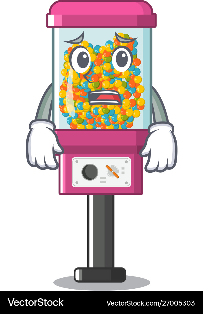 Afraid candy vending machine with character Afraid candy vending machine with character Vector Image