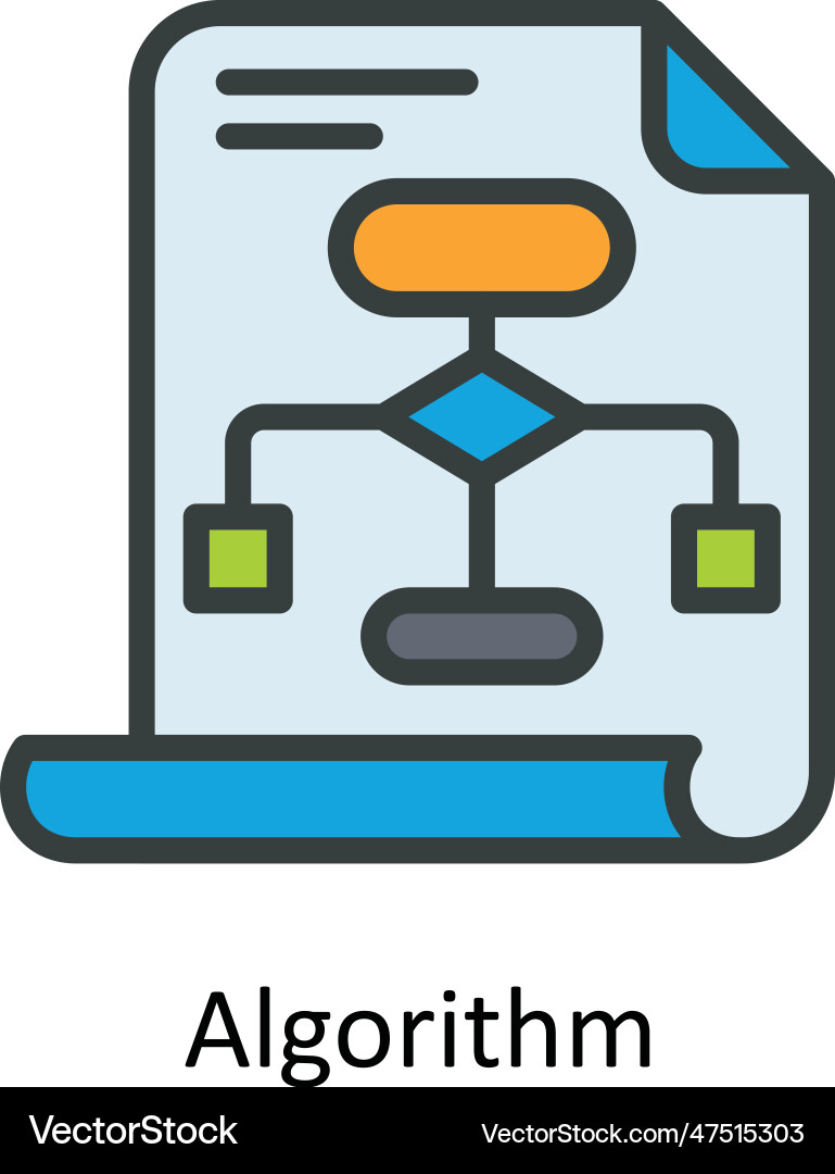 Algorithm fill outline icon design vector image