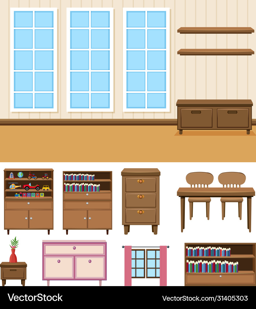 Background scene empty room with set Background scene empty room with set vector image