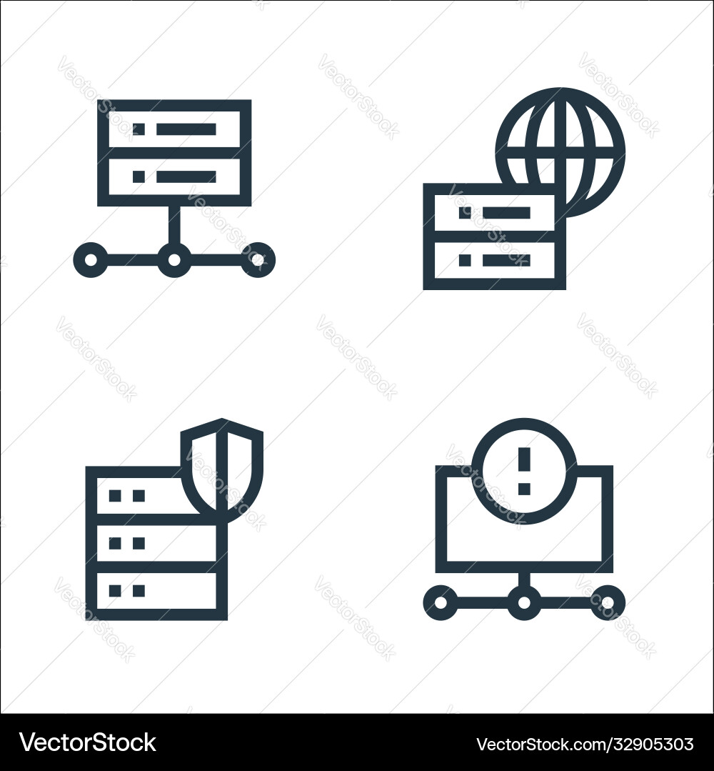 Big data line icons linear set quality Vector Image