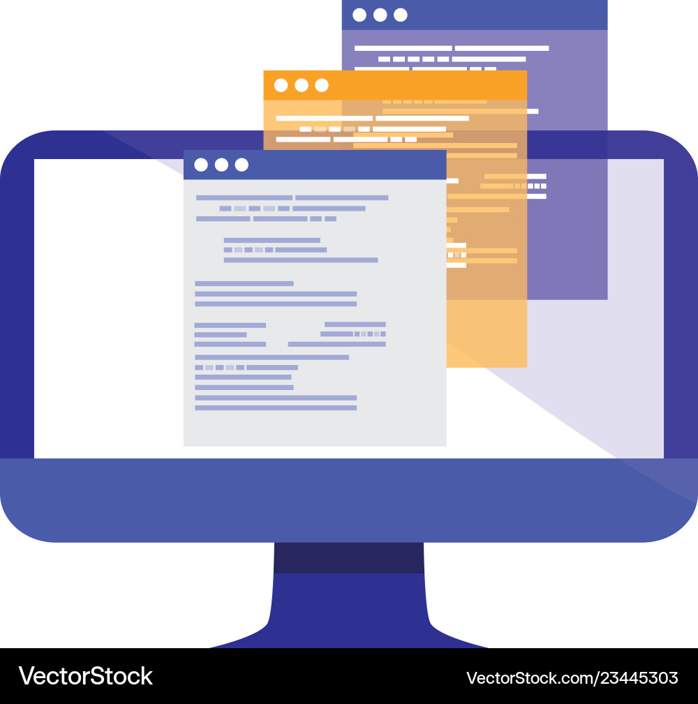 Computer with webpages templates Computer with webpages templates Vector Image