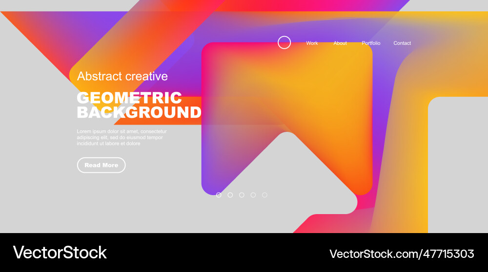 Fluid gradient triangles landing page background Vector Image