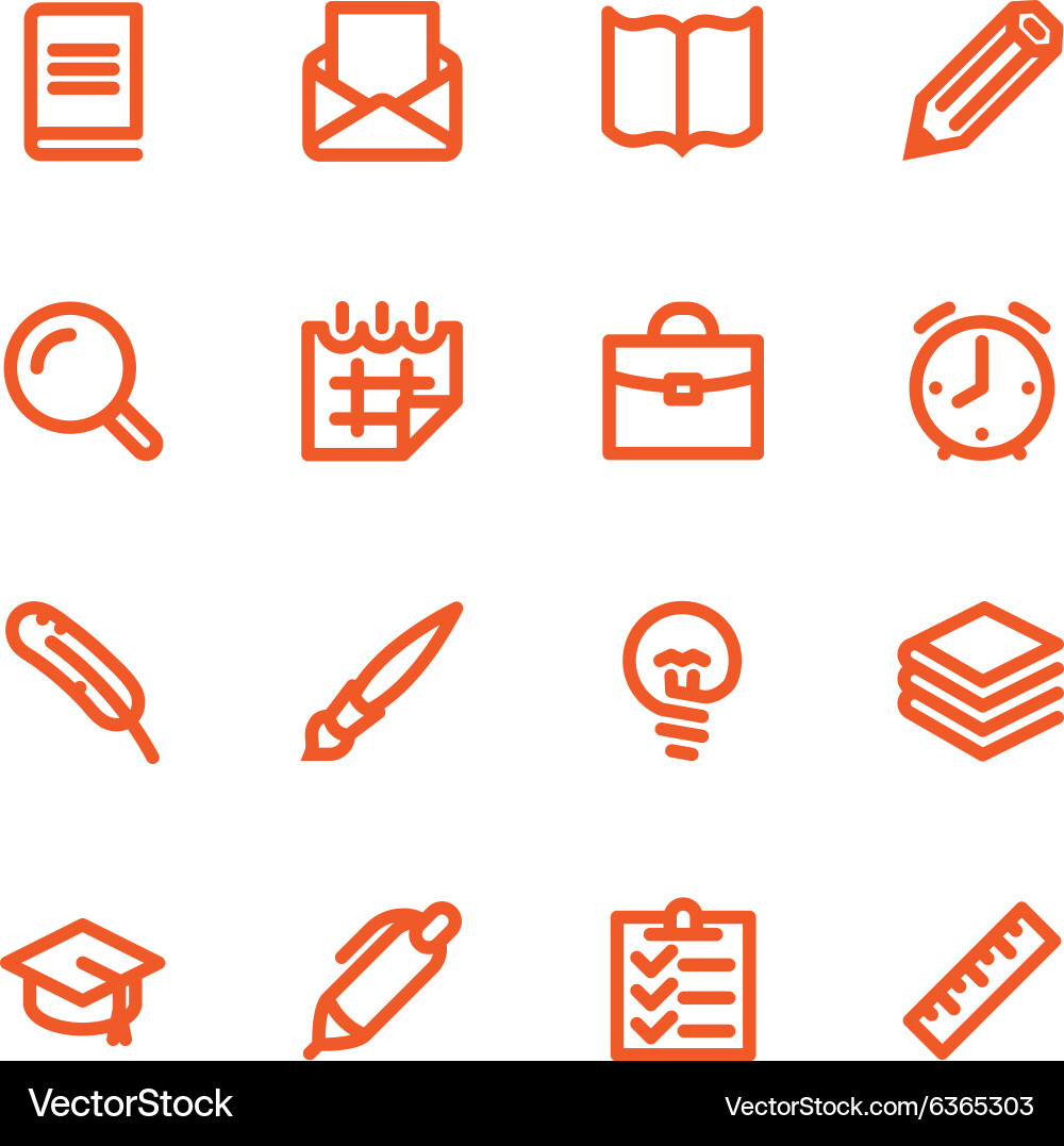 Hand drawn flat icons Vector Image