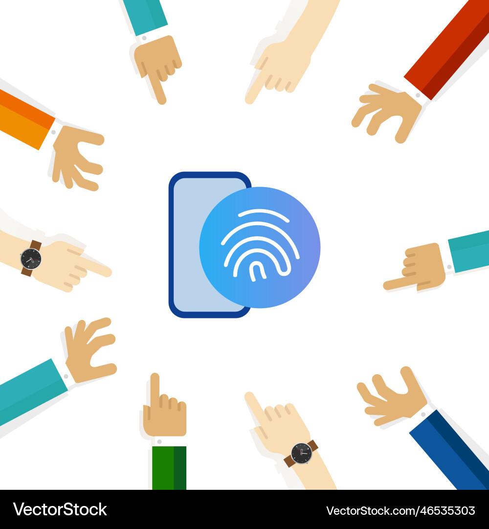 Handphone security fingerprint scanning sensor Handphone security fingerprint scanning sensor vector image
