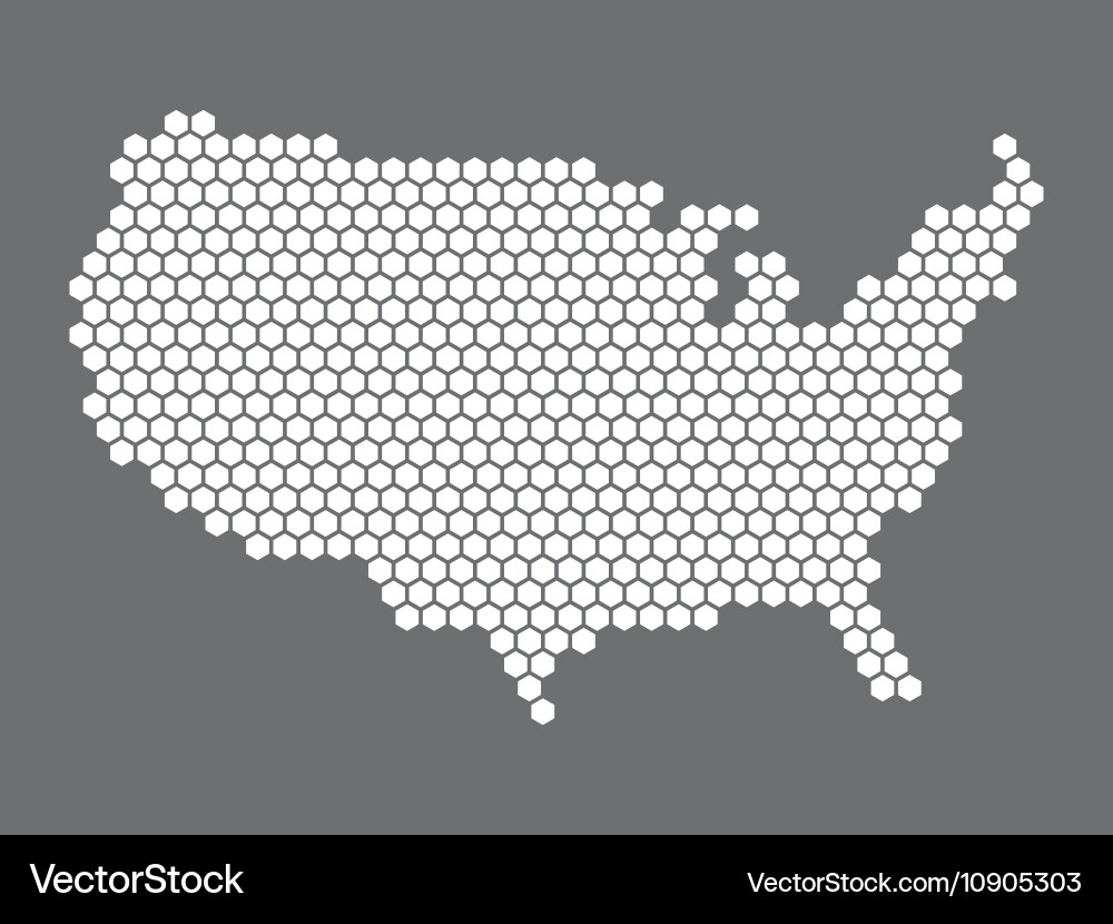 Hexagon USA Map Vector Image
