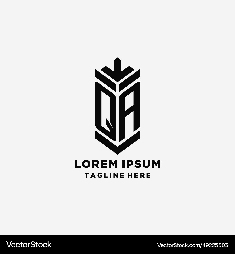 Initials qa shield logo design creative monogram Vector Image