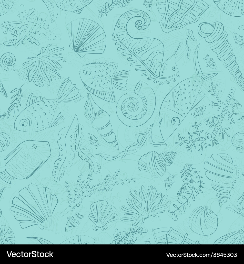 Ocean Seashell Pattern Vector Image