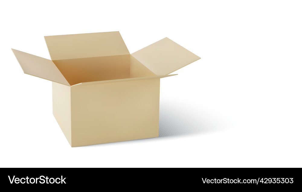 Realistic cardboard brown delivery box Realistic cardboard brown delivery box vector image