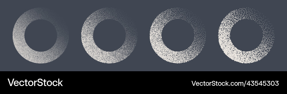 Round shaped dotted objects stipple elements Round shaped dotted objects stipple elements vector image