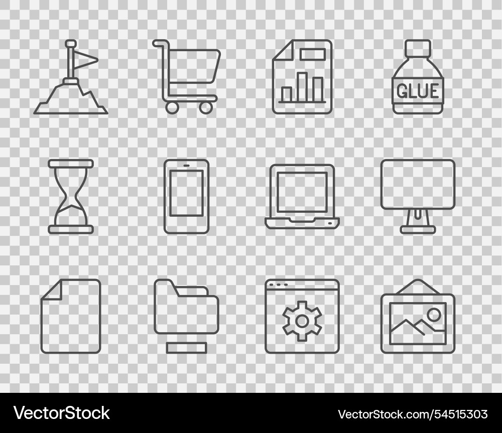 Set line file document picture landscape Set line file document picture landscape vector image